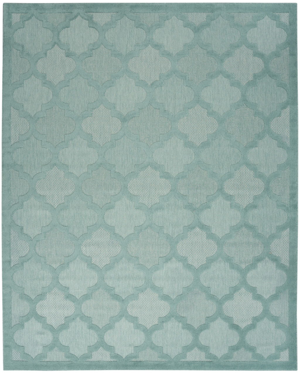 9' X 12' Geometric Flatweave Area Rug - Aqua