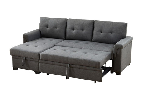Destiny - Linen Reversible Sleeper Sectional Sofa With Storage Chaise by Lilola Home | Bel Furniture