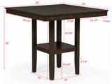 Lester 5-Pk Counter Height Dining Set Brown
