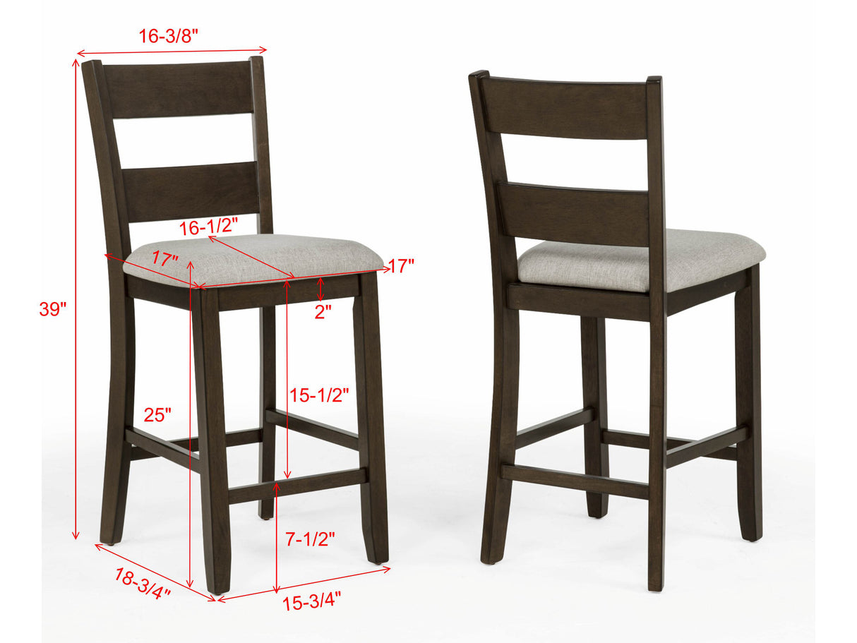 Lester 5-Pk Counter Height Dining Set Brown