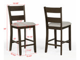 Lester 5-Pk Counter Height Dining Set Brown