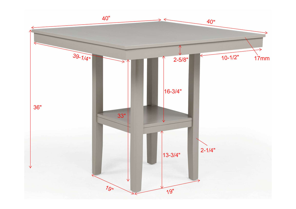 Lester 5-Pk Counter Height Dining Set Greige