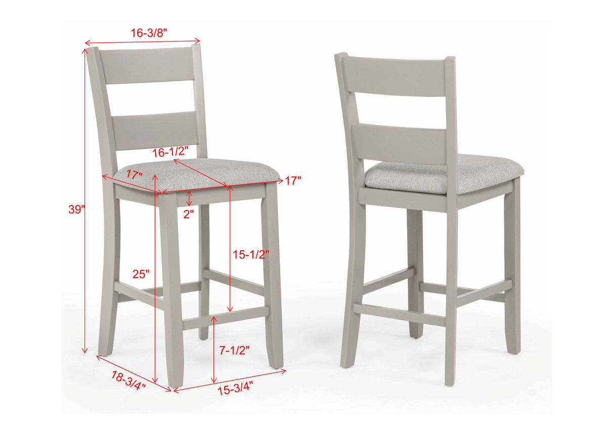 Lester 5-Pk Counter Height Dining Set Greige