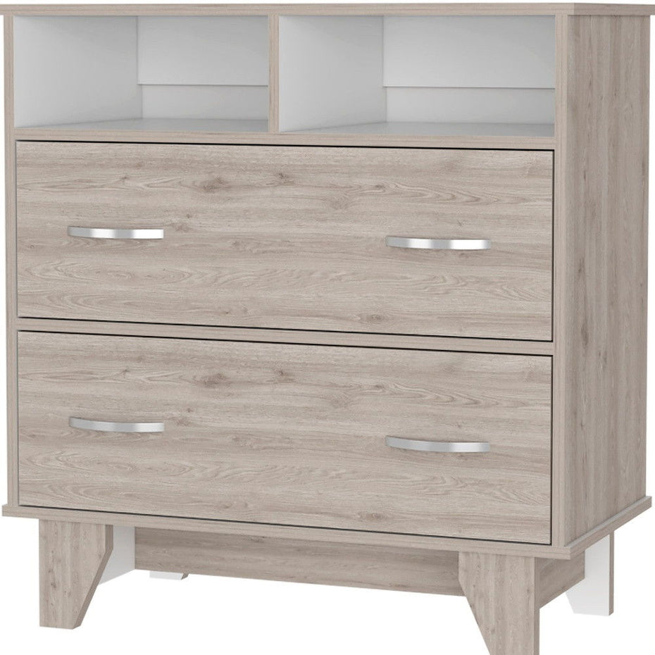 Two Drawer Dresser Wooden - Oak