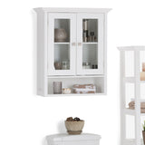 Acadian - Double Door Wall Cabinet - Pure White by Simpli-Home | Bel Furniture