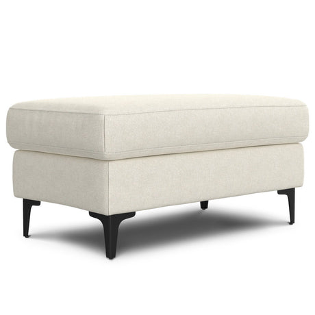 Ava - Versatile Mid Century Ottoman Beige 20"W x 36"D x 18"H by Simpli-Home | Bel Furniture