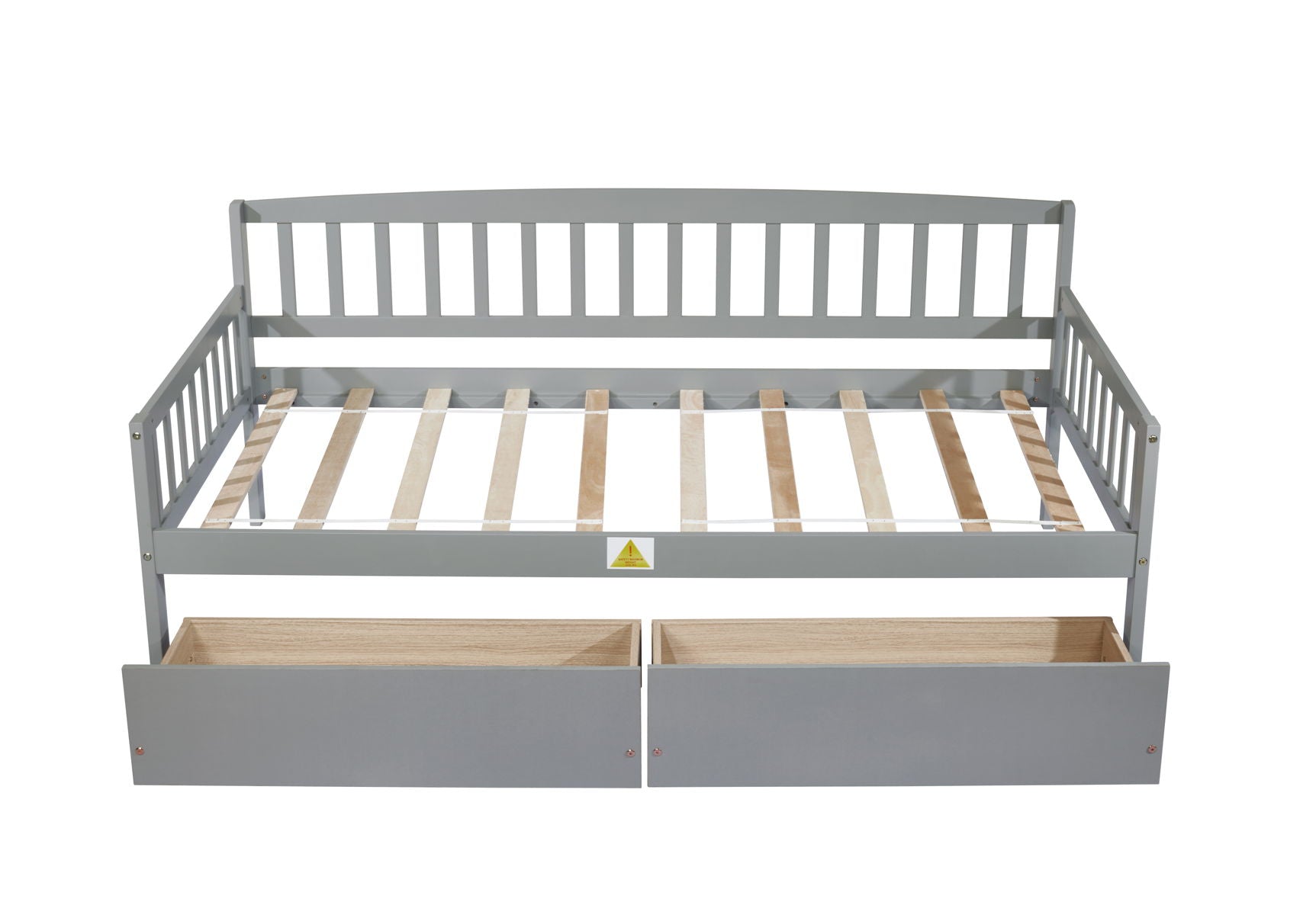 Pine Wood Daybed With Two Storage Drawers, Sofa Bed With Bed Platform Of 10 Support Slats