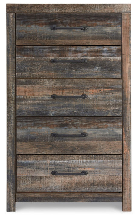 Drystan - Five Drawer Chest - Brown / Beige - view 2