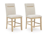 Lasinger - Upholstered Barstool (Set of 2) - Light Brown