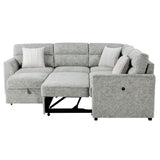 Emiliano - Sectional Sofa With 3 Pillows - Nickel