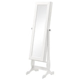 Batista - Cheval Mirror With Jewelry Storage - White by CoasterEssence | Bel Furniture