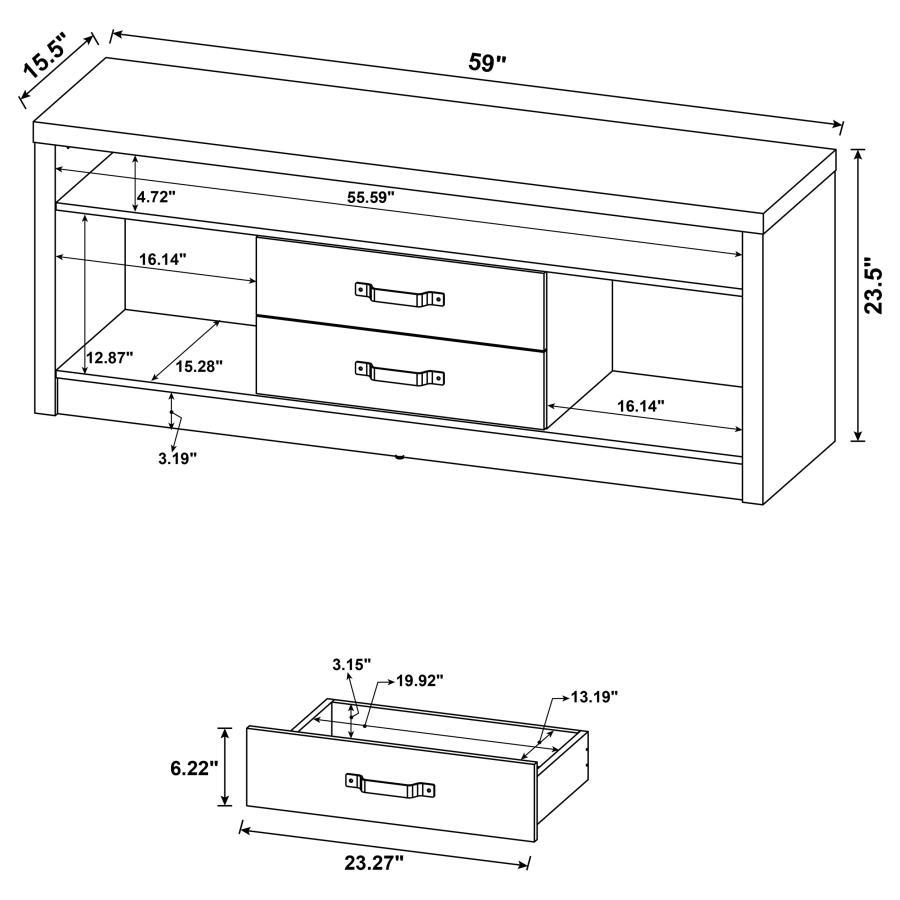 Burke - 2-Drawer Engineered Wood TV Stand - Gray Driftwood