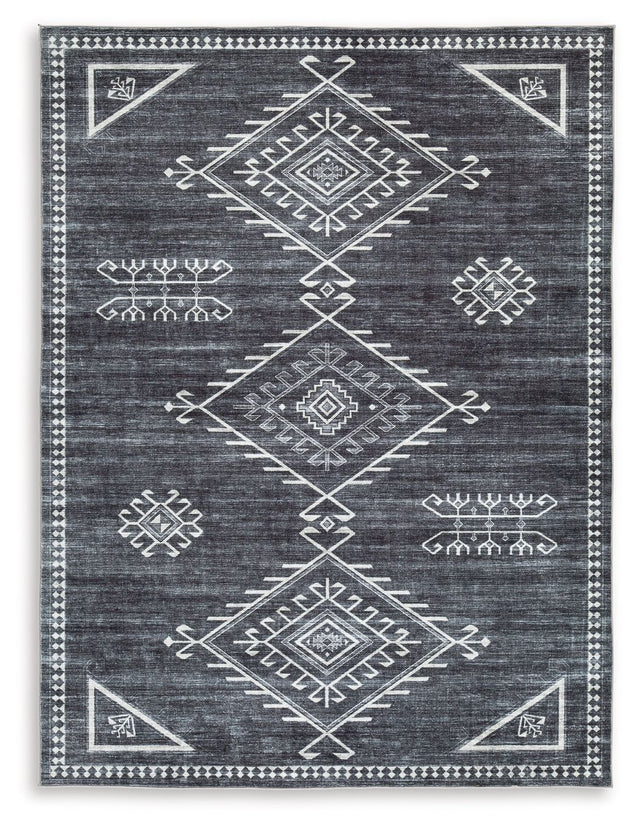 Arloman - Area Rug Black 5' x 7' by Signature Design by Ashley® | Bel Furniture