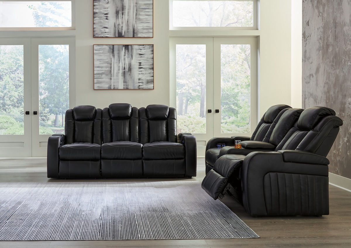Caveman Den - Power Reclining Living Room Set Black 2 Pc. Sofa, Loveseat by Signature Design by Ashley® | Bel Furniture