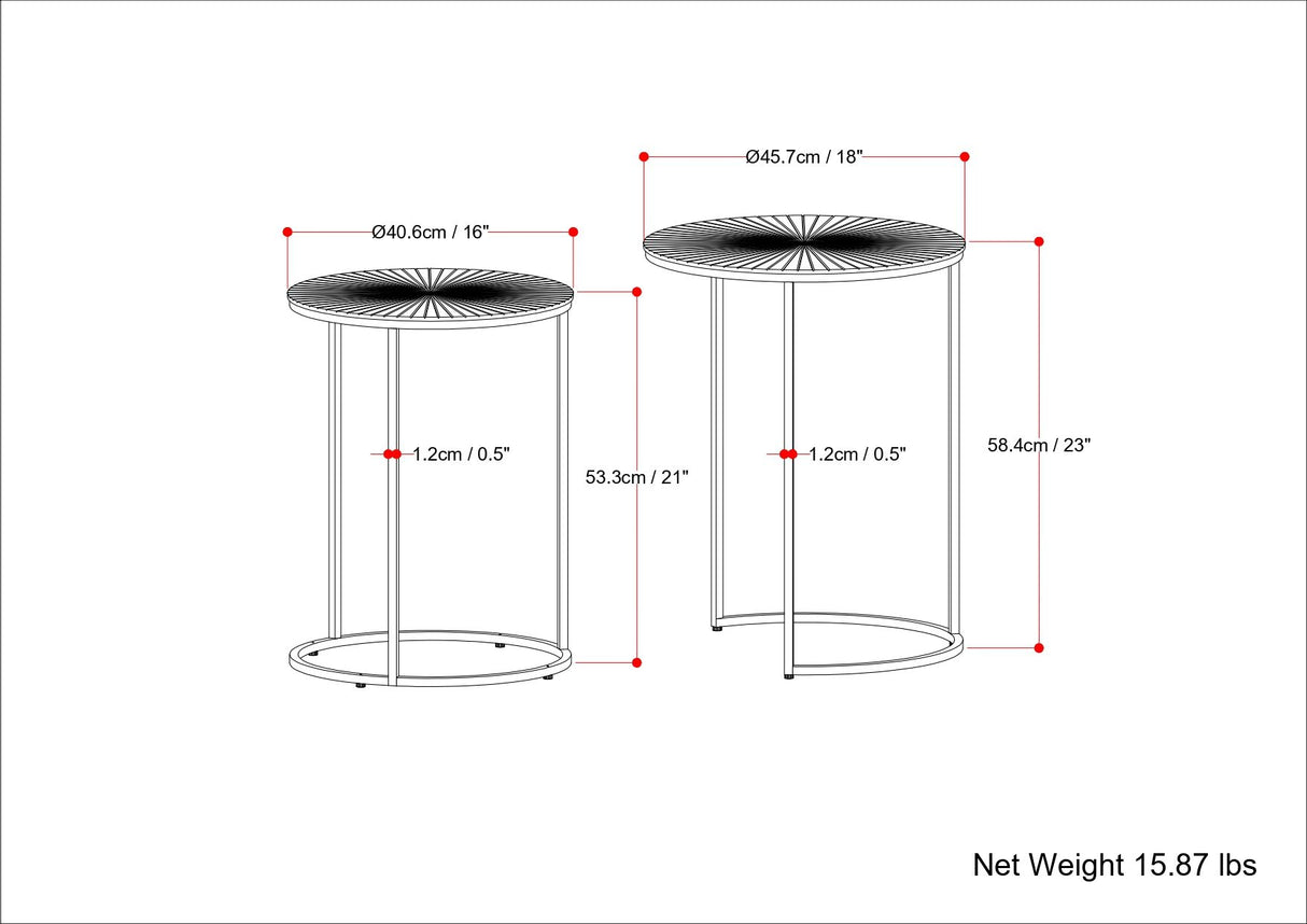 Drake - 2 Piece Nesting Table - Antique Nickel / Antique Copper by Simpli-Home | Bel Furniture