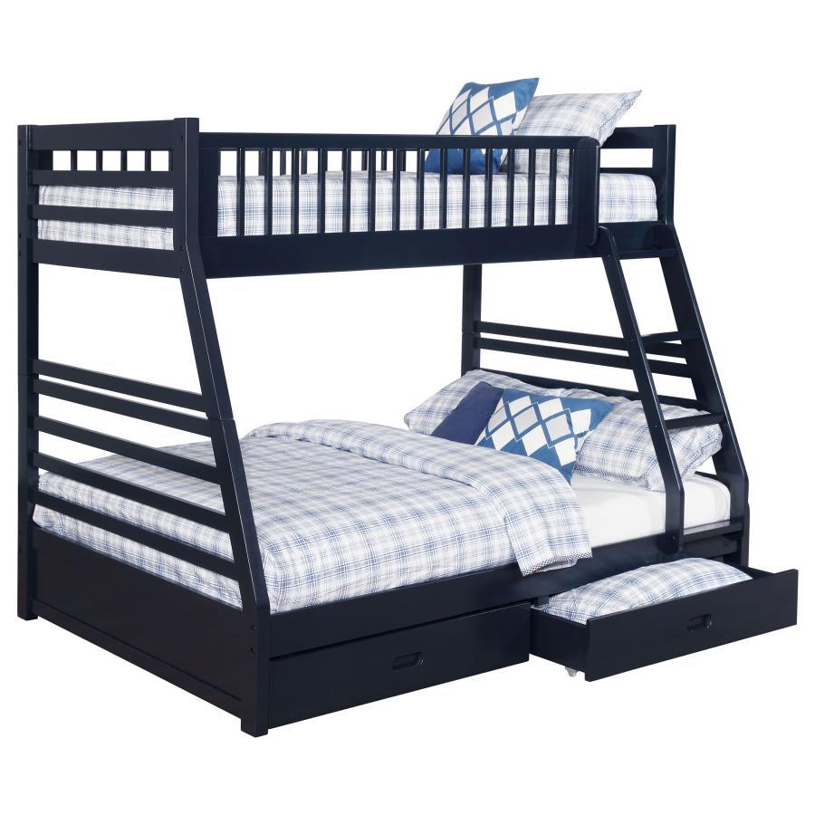 Ashton - 2-Drawer Wood Bunk Bed Blue by CoasterEssence | Bel Furniture