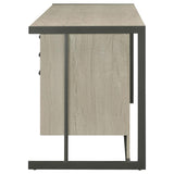 Loomis - 4-Drawer Computer Desk - Whitewashed Gray by CoasterEssence | Bel Furniture