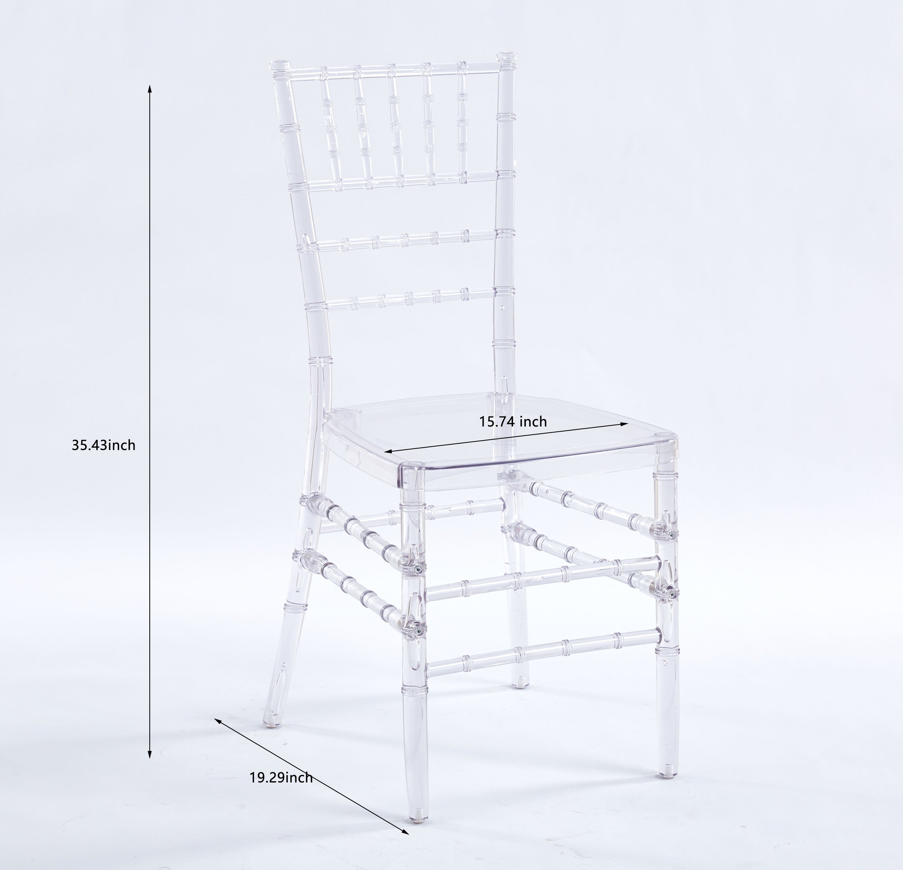 Welding Chair, Dining Chair, Plastic Seat (Set of 4) - Transparent