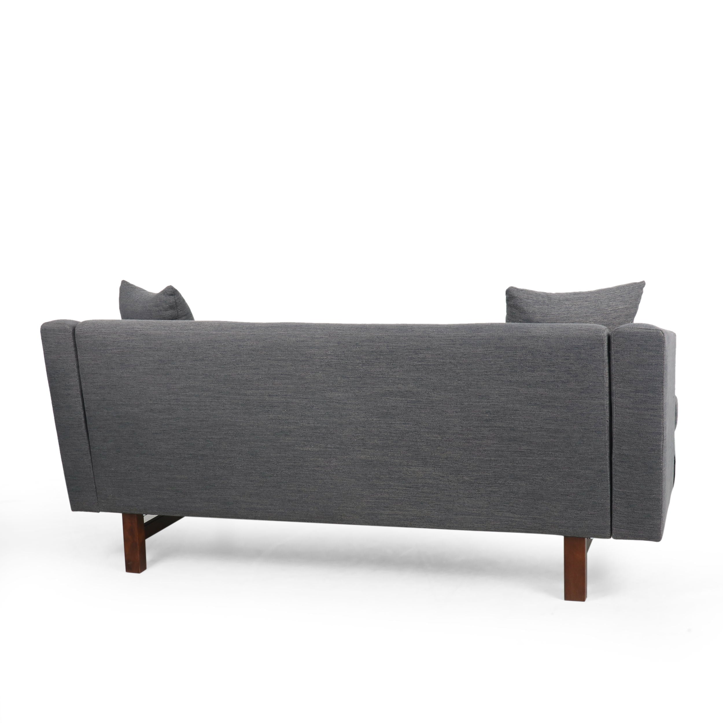 Comfy 3 Seat Sofa With Wooden Legs, For Living Room And Study - Charcoal