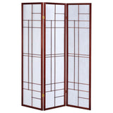 Katerina - 3-Panel Room Divider Folding Shoji Screen - Cherry by CoasterEveryday | Bel Furniture