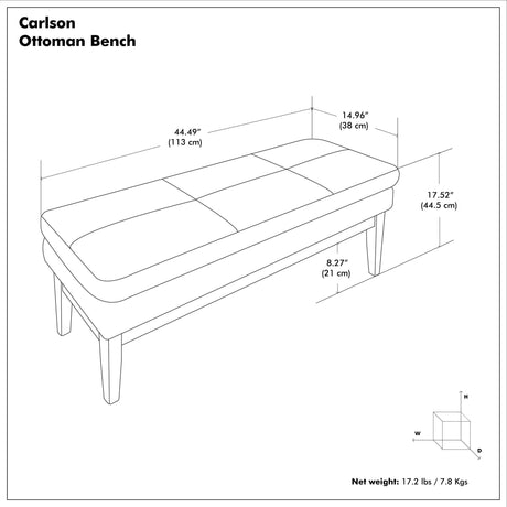 Carlson - Ottoman Bench, Mid Century Design - view 14
