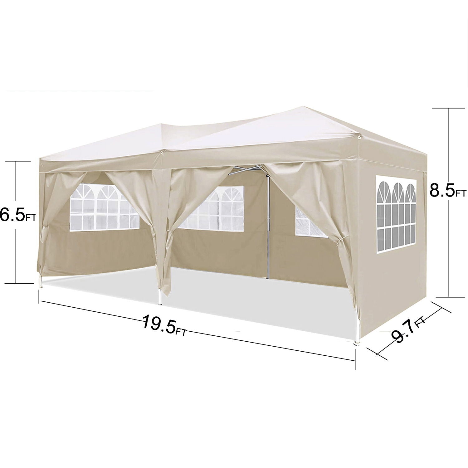 10'X20' Ez Pop Up Canopy Outdoor Portable Party Folding Tent With 6 Removable Sidewalls + Carry Bag + 4 Pieces Weight Bag