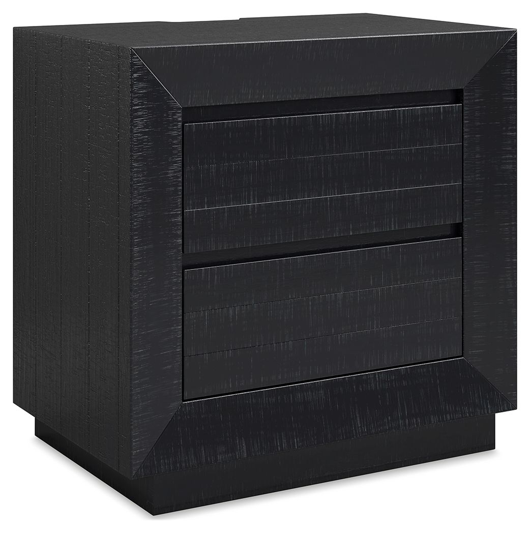 Londer - Black - Two Drawer Night Stand by Millennium® by Ashley | Bel Furniture