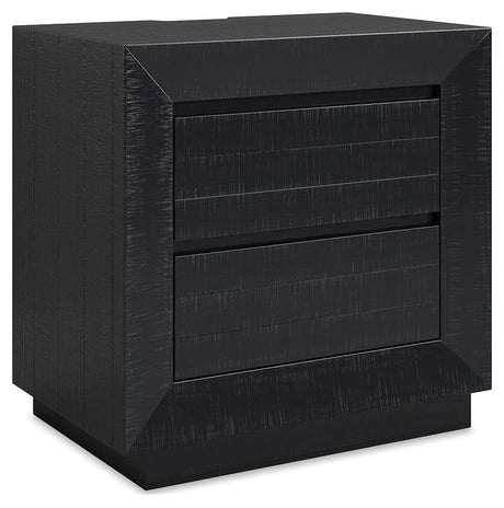 Londer - Black - Two Drawer Night Stand by Millennium® by Ashley | Bel Furniture