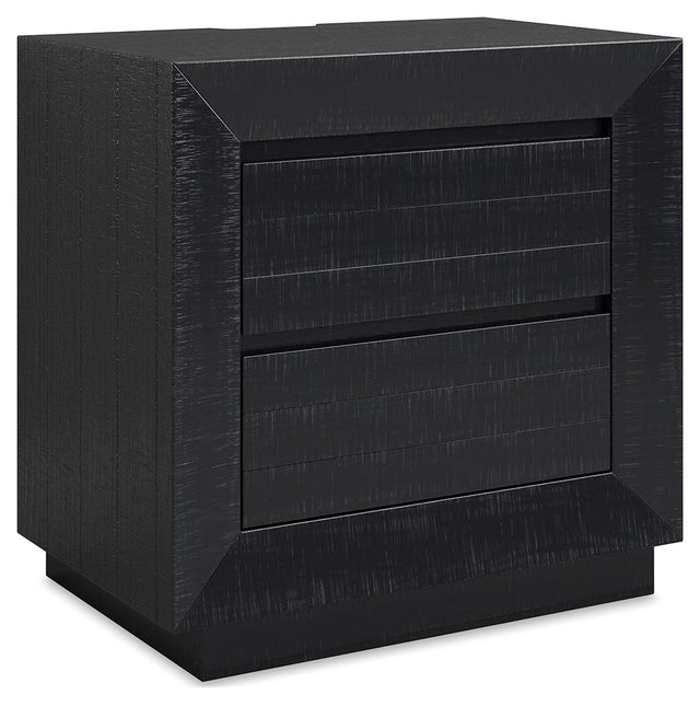 Londer - Black - Two Drawer Night Stand by Millennium® by Ashley | Bel Furniture