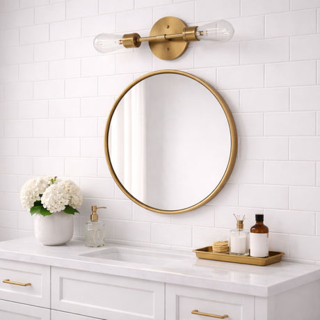 Reverie - Double Lights Bathroom Wall Sconce Over Mirror - Clear / Gold - view 3