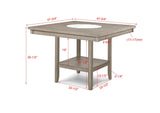 Fulton - Counter Table - White Oak With Marble