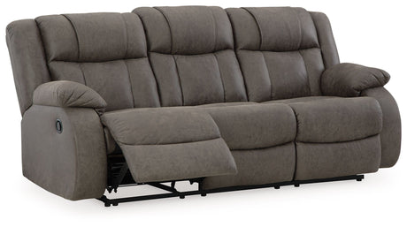 First Base - Gunmetal - Reclining Sofa by Signature Design by Ashley® | Bel Furniture
