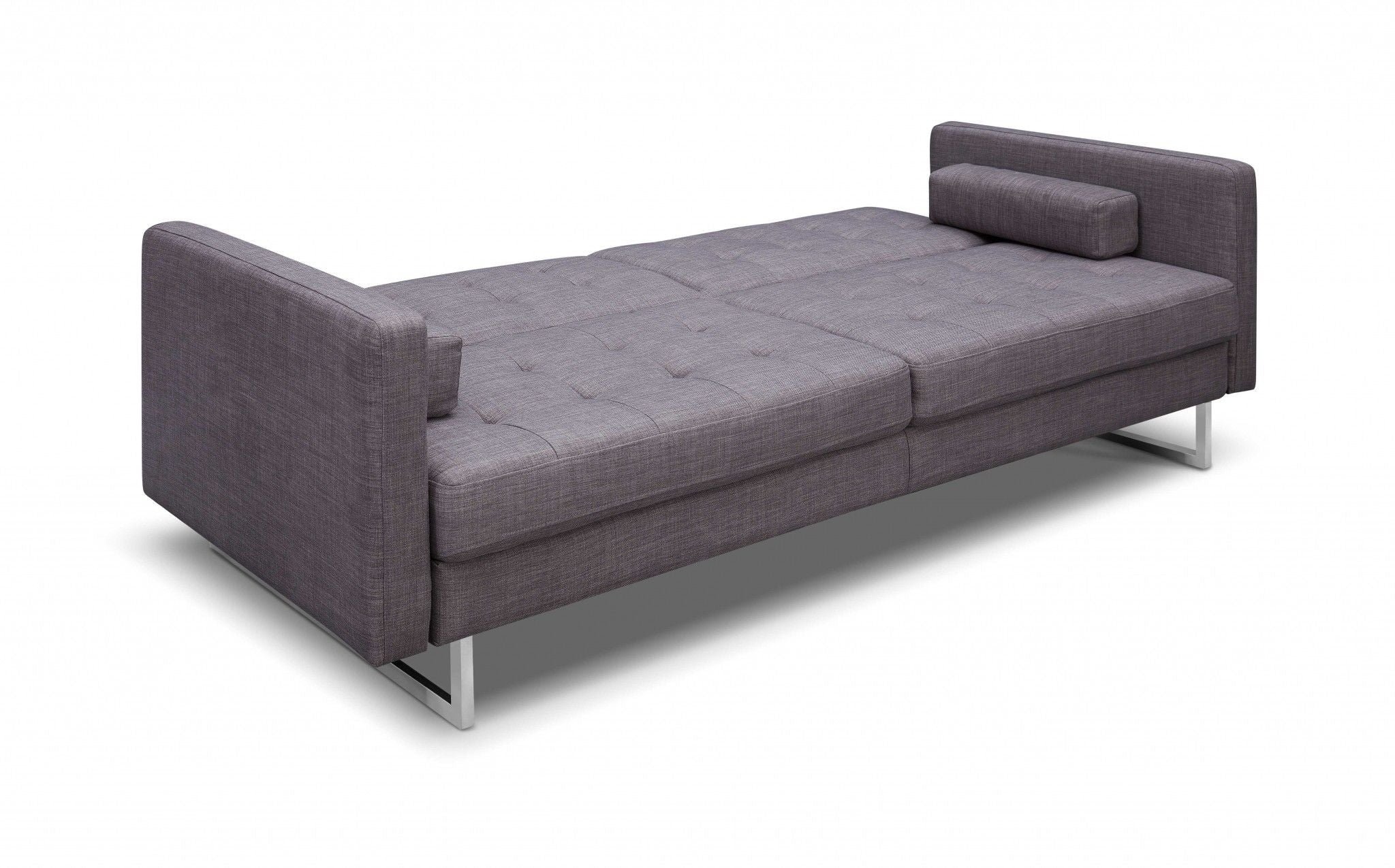 Fabric Sofa With Silver Legs - Gray