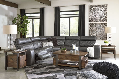 Samperstone - Power Reclining Sectional - view 8