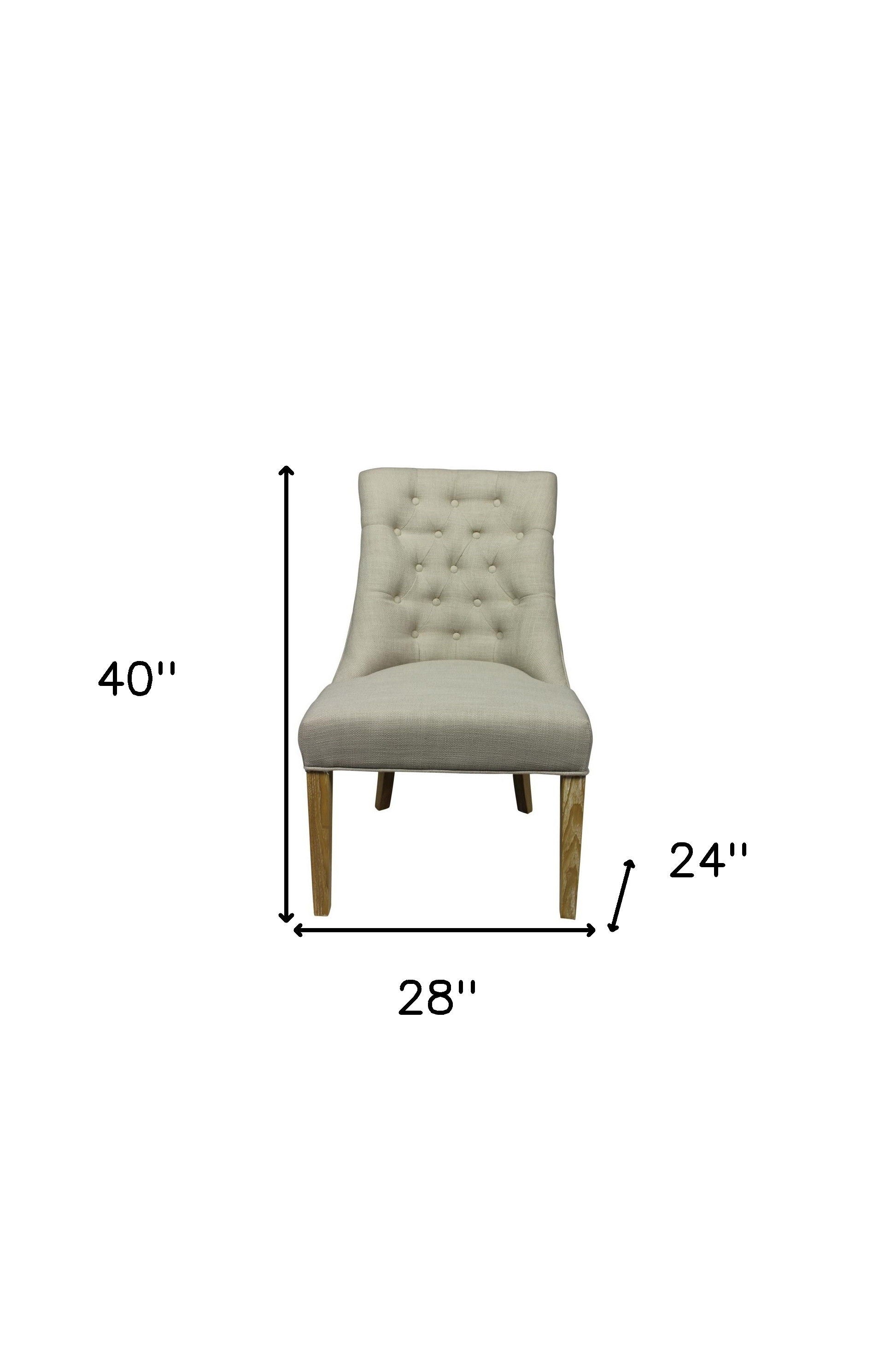 Natural Solid Color Side Chair - Taupe