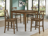 Theodore 5Pk Counter Height Set Brown