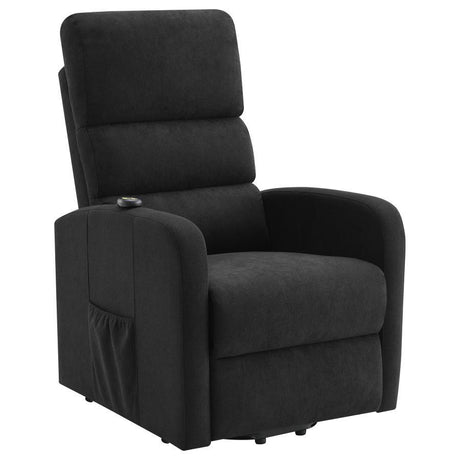 Amsdell - Upholstered Power Lift Recliner With Remote - Black by Coaster Fine Furniture | Bel Furniture