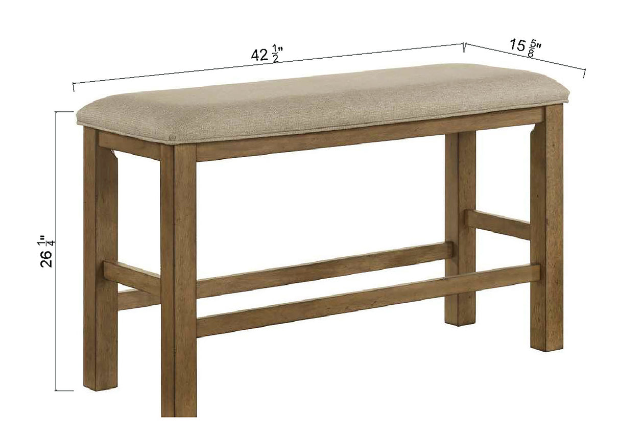 Cockrell - Counter Height Bench - Light Brown / Beige