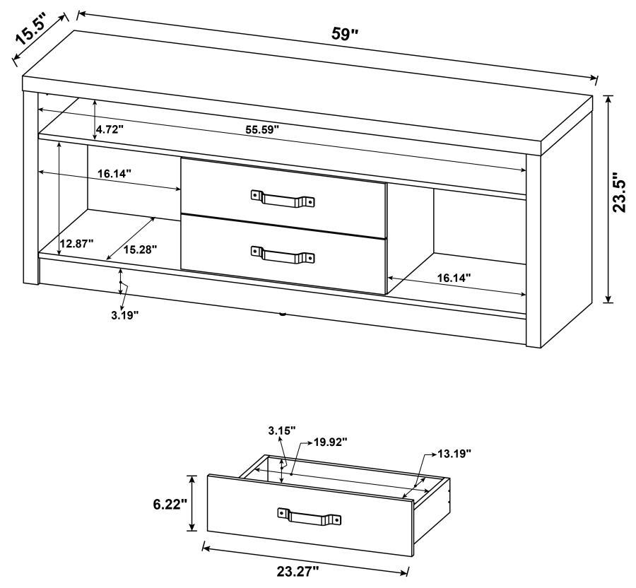 Burke - 2-Drawer Engineered Wood TV Stand - Gray Driftwood