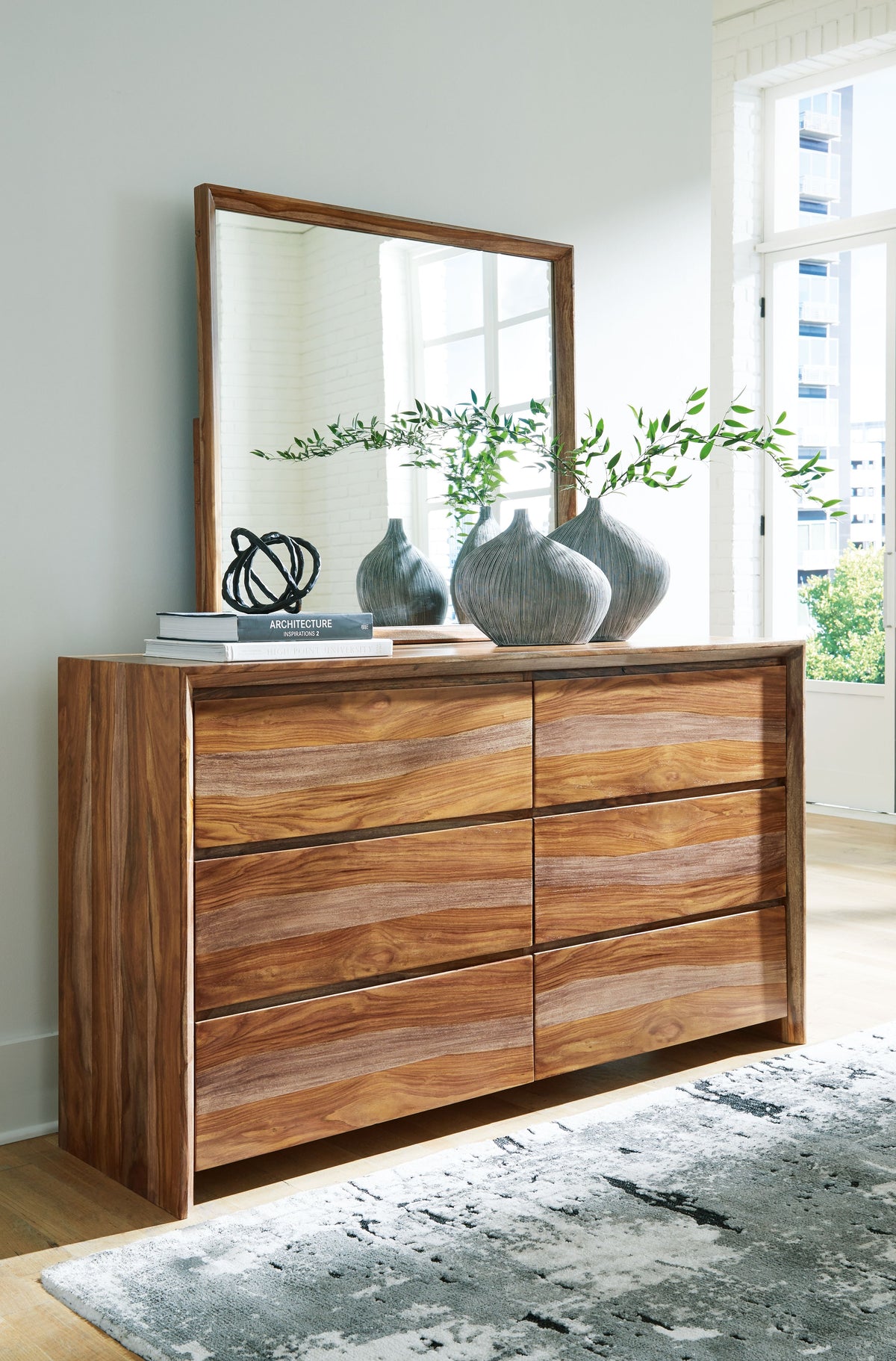 Dressonni - Brown - Dresser And Mirror by Signature Design by Ashley® | Bel Furniture