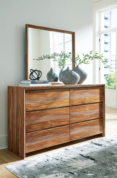 Dressonni - Brown - Dresser And Mirror by Signature Design by Ashley® | Bel Furniture