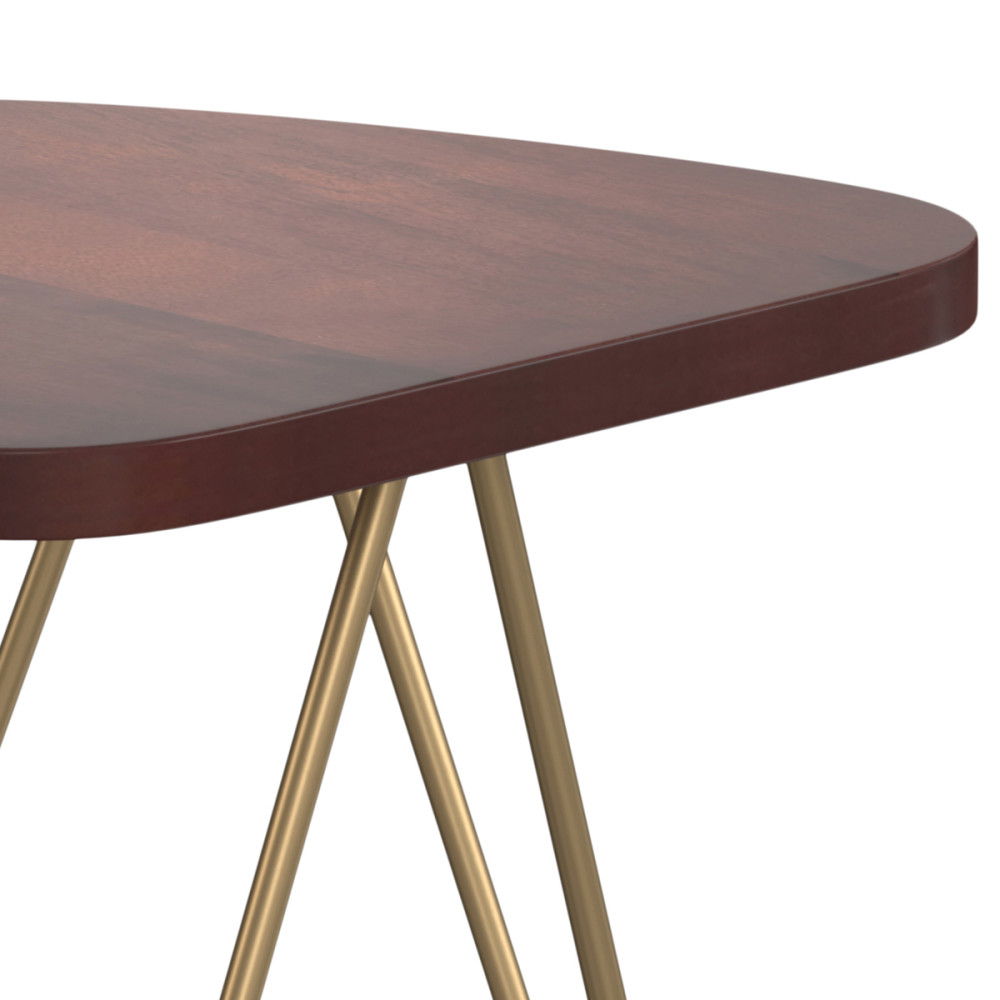 Patrice - Metal And Wood Accent Table - Dark Brown