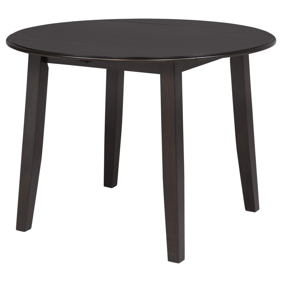 Catley - 5 Piece Round Drop Leaf Dining Table Set - Dark Coffee