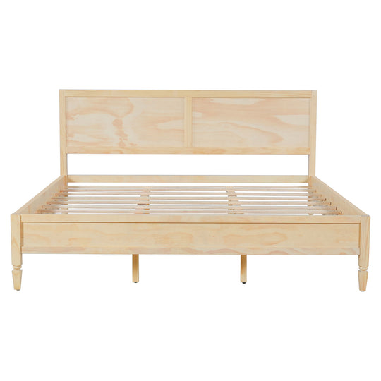 Classic Platform Bed Frame With Panel Headboard