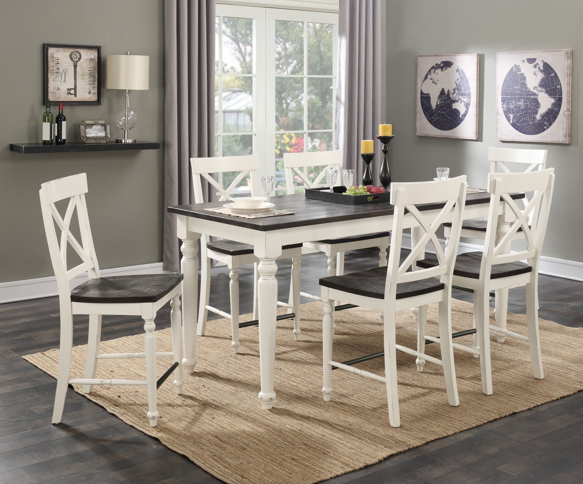 Mountina - Gathering Dining Table With Leaf - Brown / White