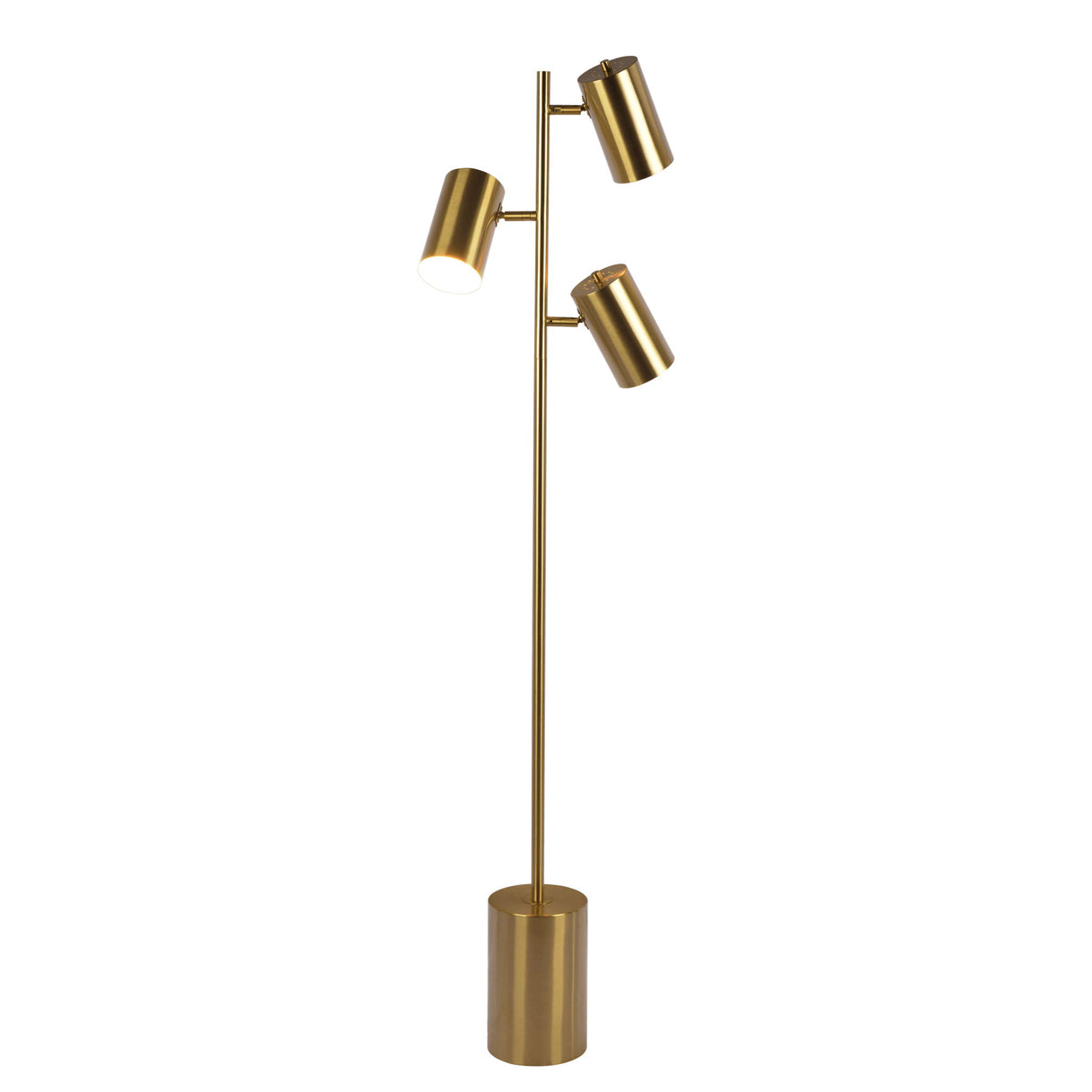 Harmony - Floor Lamp With Rotary Switch Triple Spots Block Base - Gold by Ashcroft Furniture | Bel Furniture