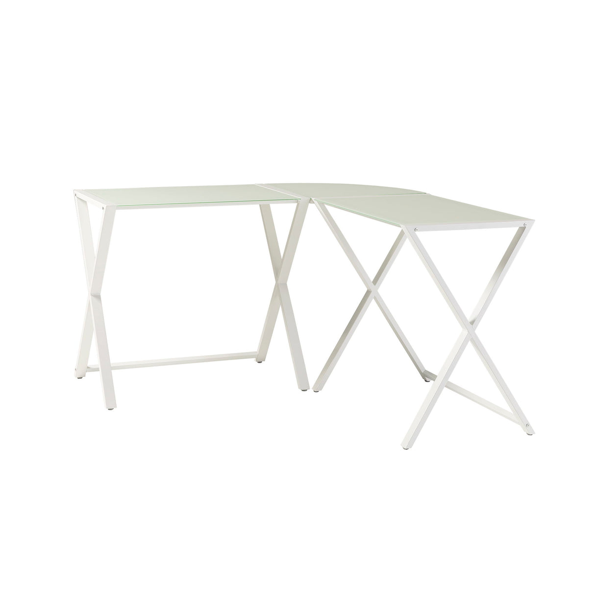 Modern X Leg L Shaped Computer Desk - White by Walker Edison | Bel Furniture
