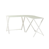 Modern X Leg L Shaped Computer Desk - White by Walker Edison | Bel Furniture