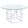 Starlight - Round Glass Top Metal Dining Table Pearl Silver by Coaster Fine Furniture | Bel Furniture
