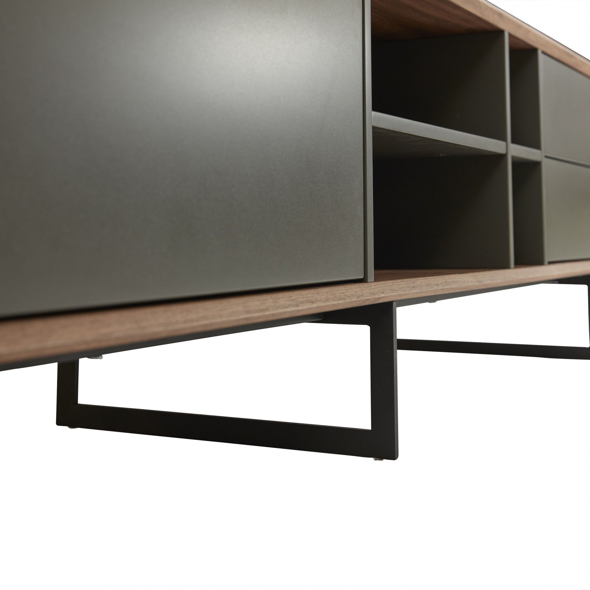 Open Shelving TV Stand - Gray